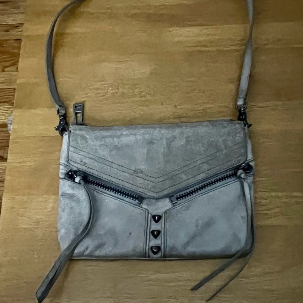 Botkier Silver Crossbody Bag with Blue Interior